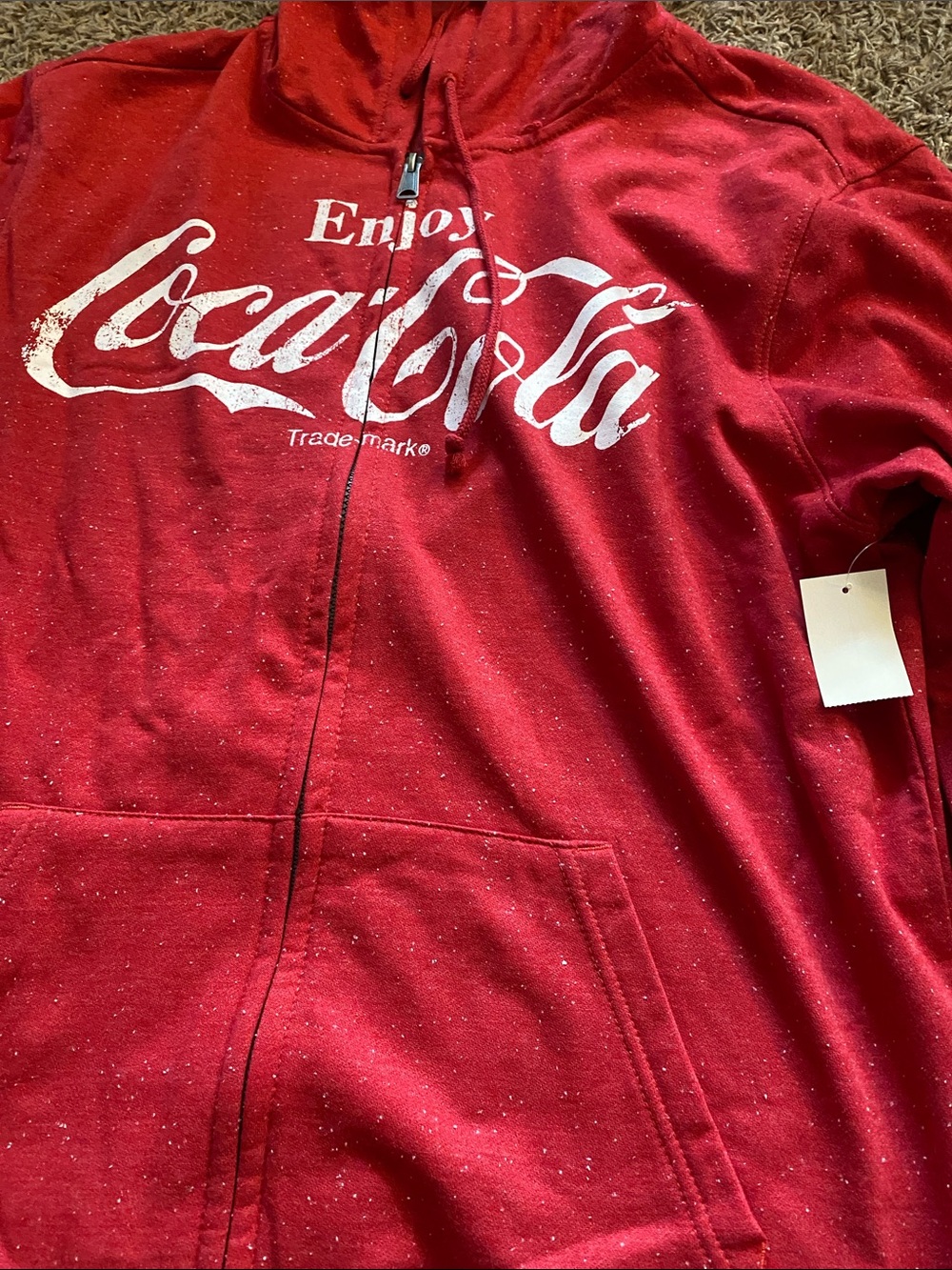 Coca Cola Red Zip Front Hoodie XL Adult - Picture 2 of 4